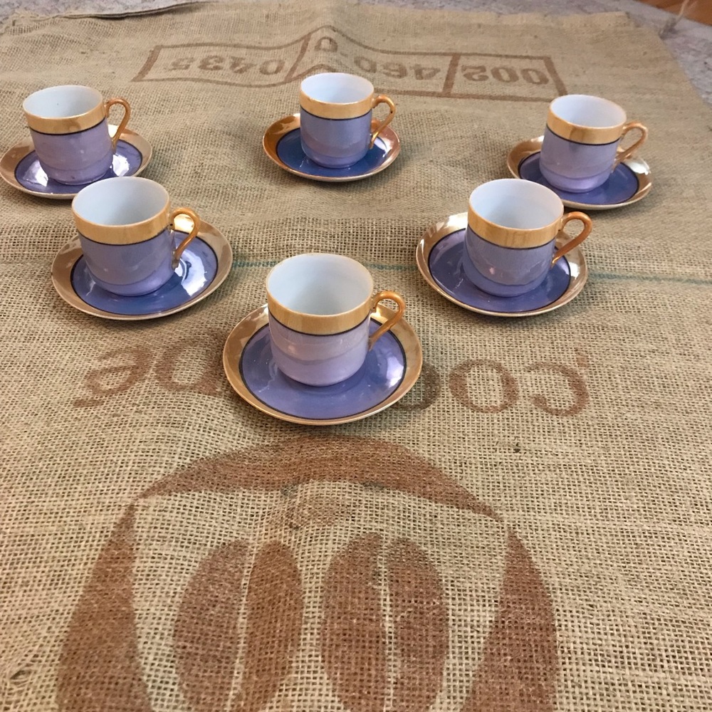 1920-30s Japanese Lustreware espresso set